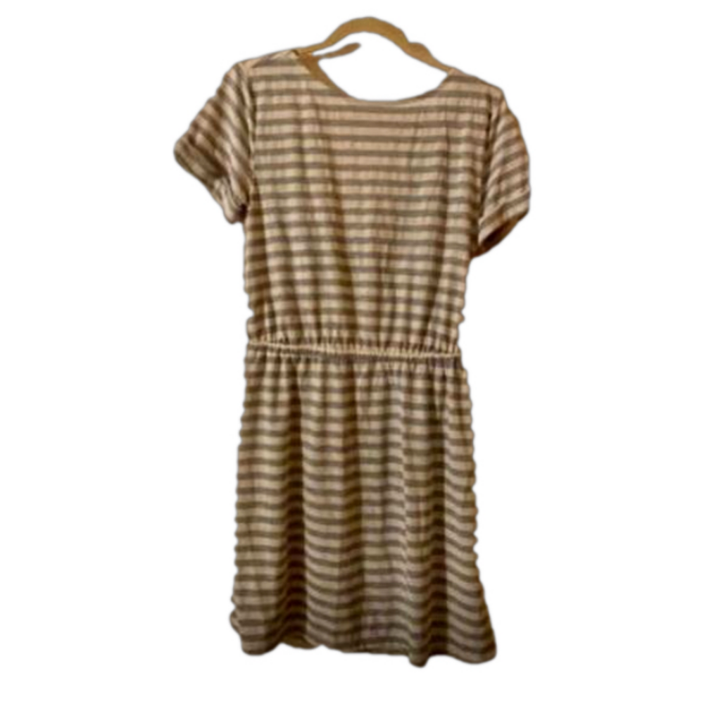 🆕 Size small LOFT striped dress new with tag gray and white striped